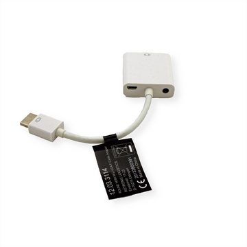 ROLINE HDMI-VGA Adapterkabel, HDMI ST / VGA BU Audio- & Video-Adapter HDMI Typ A Männlich (Stecker) zu HD D-Sub 15-polig (HD-15), VGA Weiblich (Buchse), 15.0 cm, 0,15 m