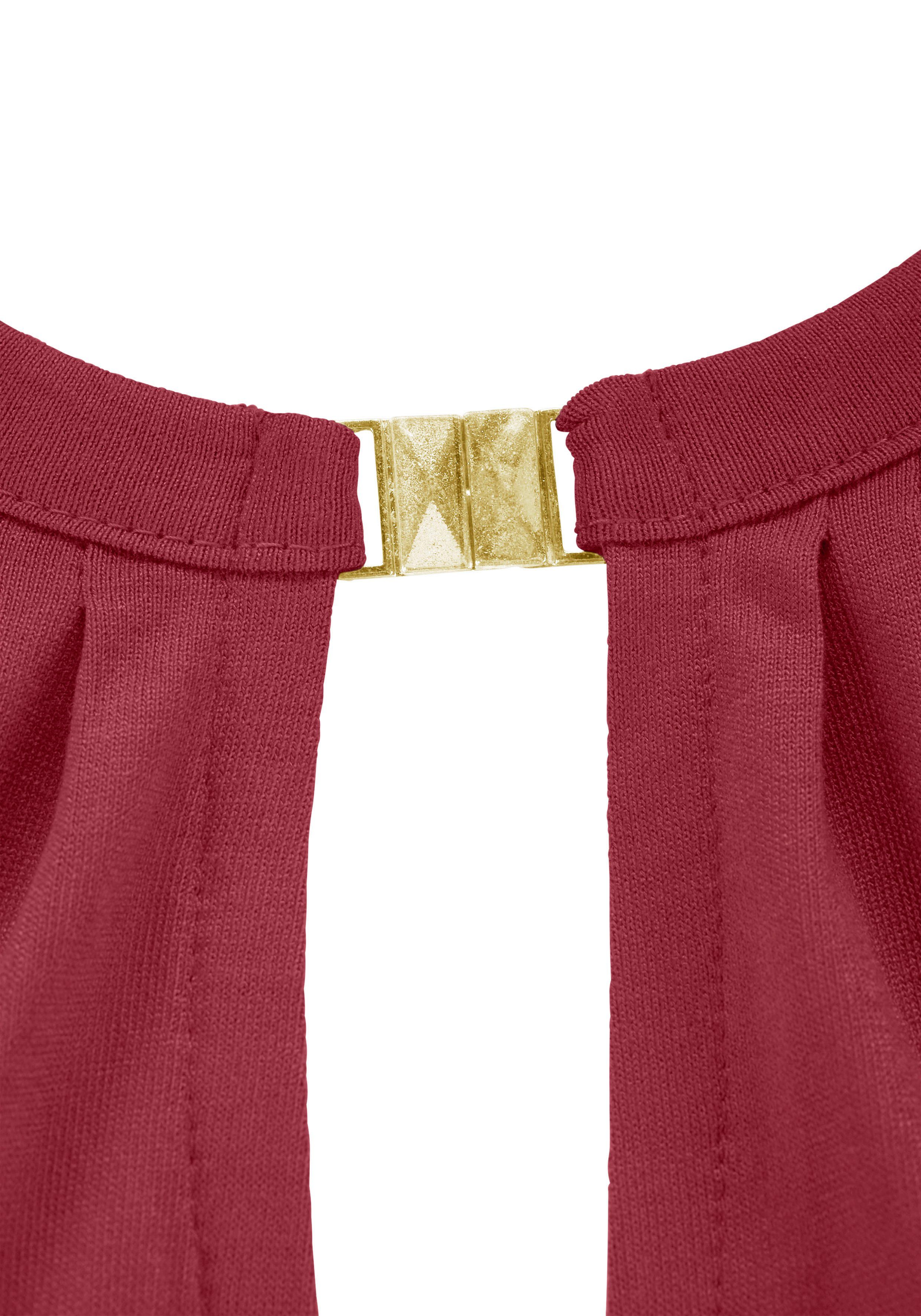 LASCANA Tanktop mit goldfarbenem Zieraccessoire vorne lockeres Sommertop aus Viskose, lässiges Jerseytop, Trägertop, casual – Bild 5 von 5