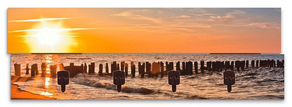 Artland Garderobenleiste Schöner Sonnenuntergang am Strand, teilmontiert