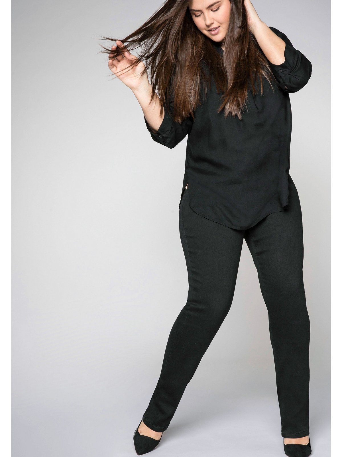 Top-Website Sheego Gerade Jeans Größen Denim Große black Bodyforming-Effekt mit