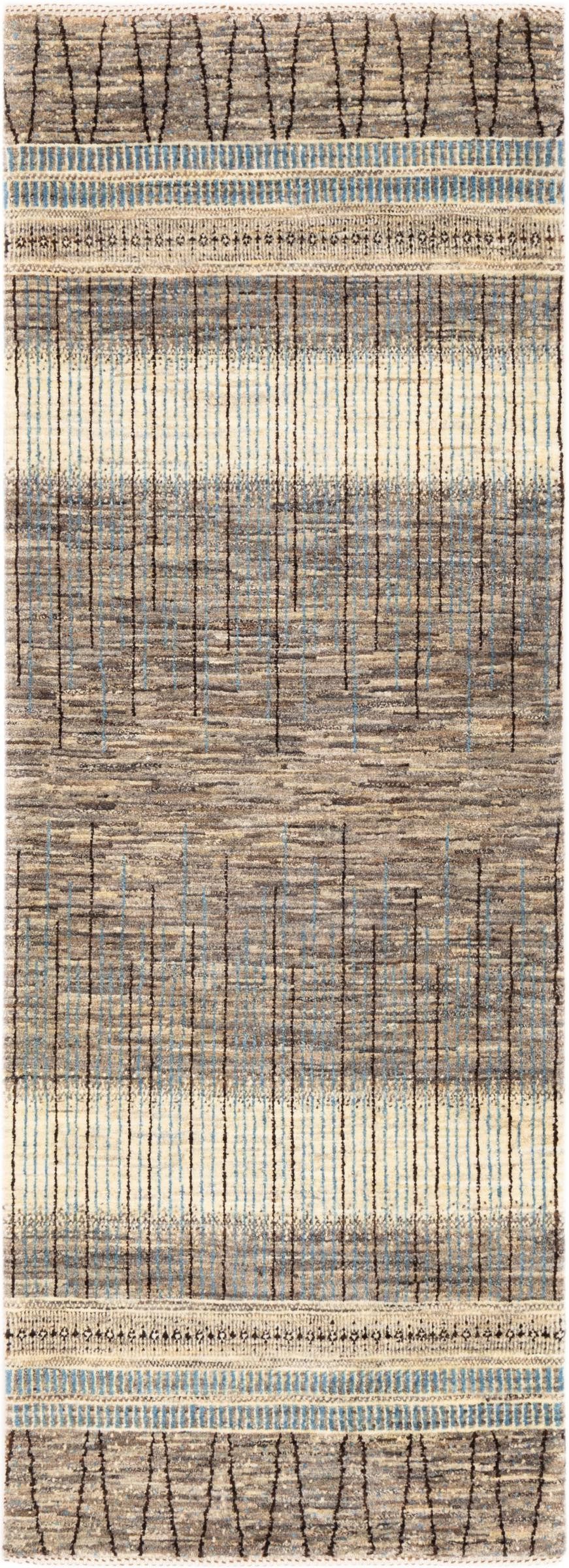 Nain Trading Orientteppich Perser Gabbeh Loribaft Natura 69x197 Handgeknüpfter Moderner, rechteckig, Höhe: 12 mm