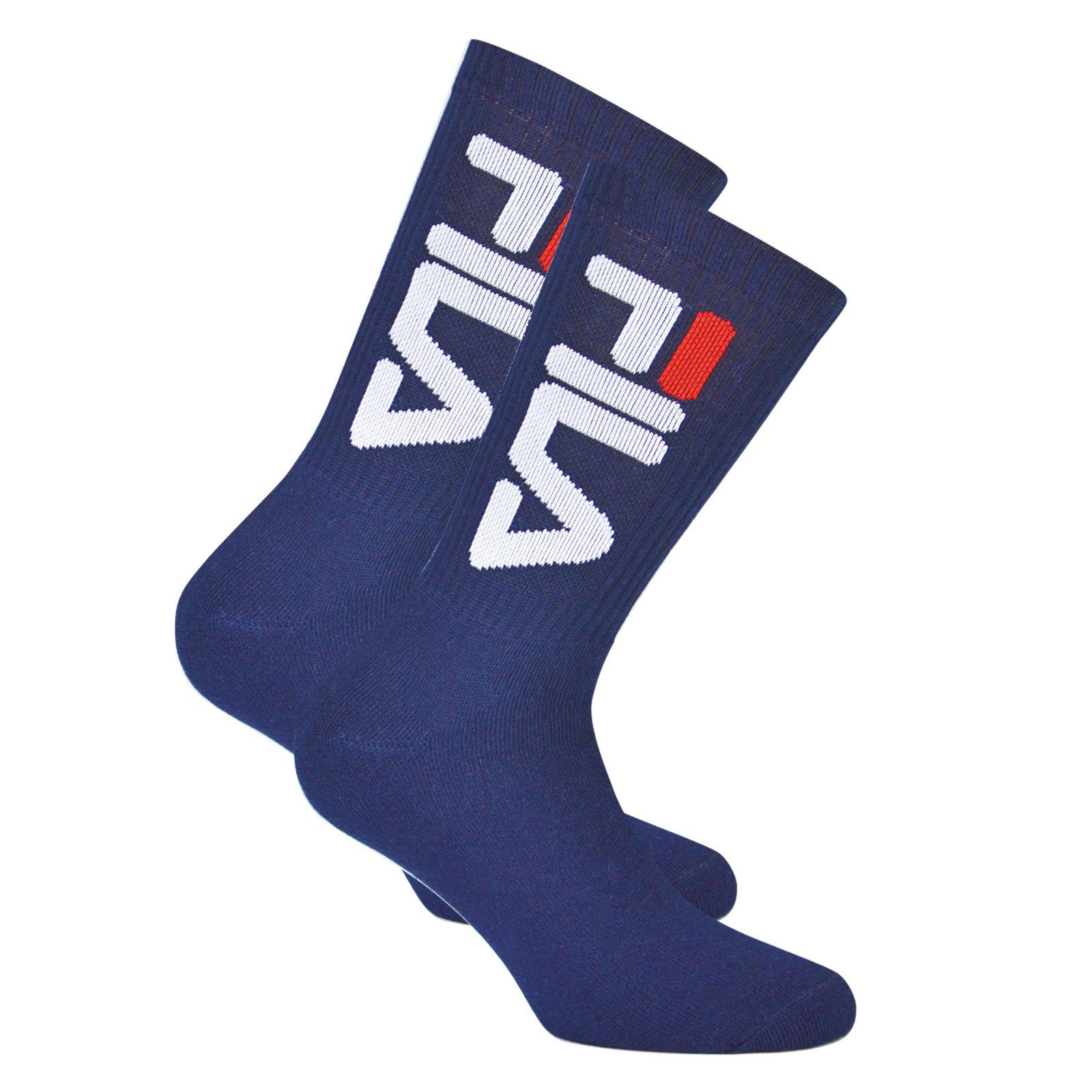 Blau Socks Fila 2 - Sportsocken Socken Tennissocken, Paar Crew Unisex