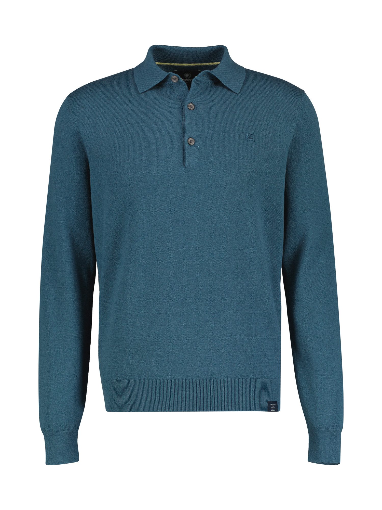 LERROS Strickpullover LERROS Langarm Strickpolo mit Wollanteil günstig online kaufen