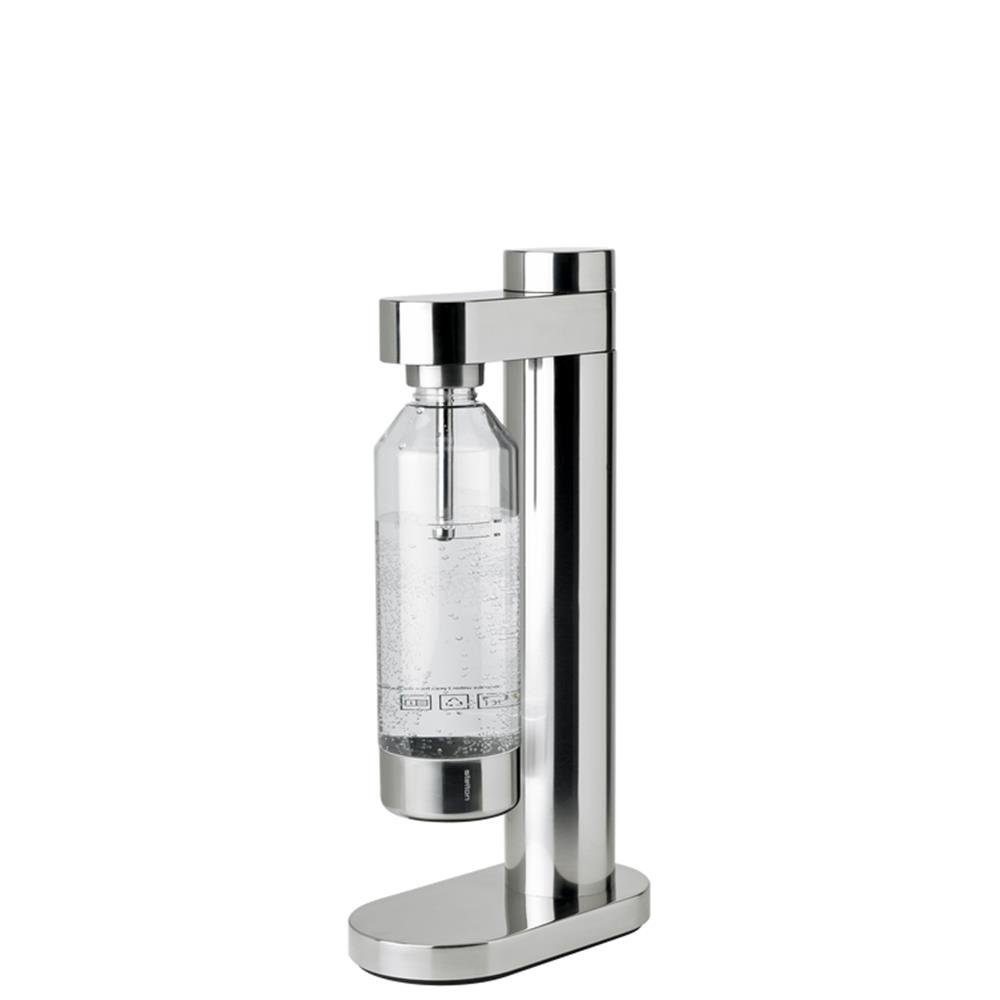 Stelton Wassersprudler Brus, in Silber, mit regulierbaren Kohlensäuregehalt