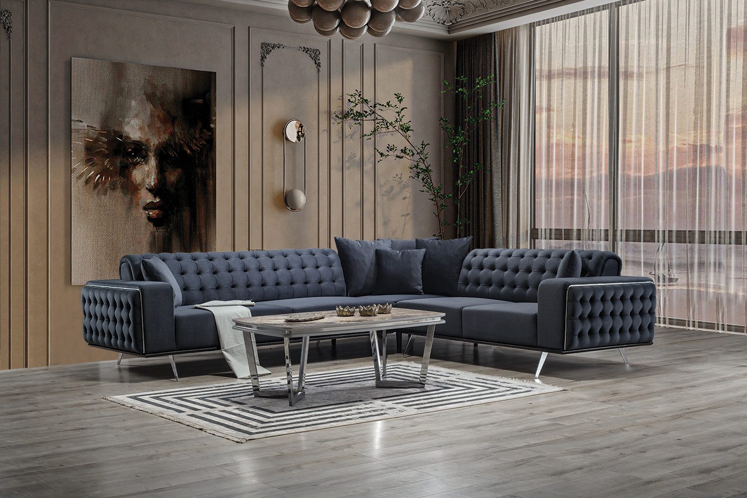 Viva Möbel Sofa TOGO, L260 x R300 cm, Luxuriöses Design mit erstklassigem Komfort.