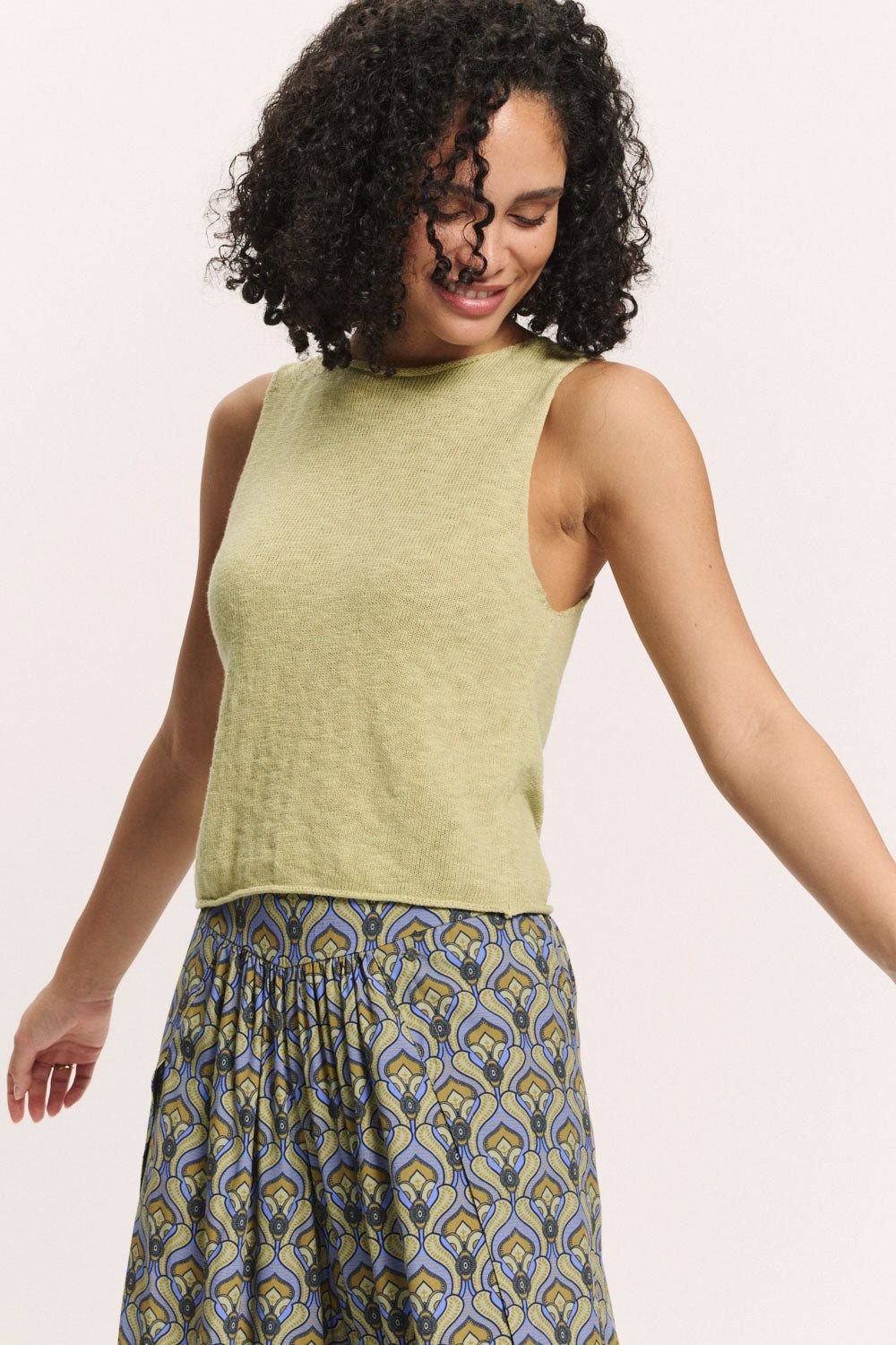 Tranquillo Shirttop Strick-Top Claraa Slub Struktur GOTS Slub-Struktur