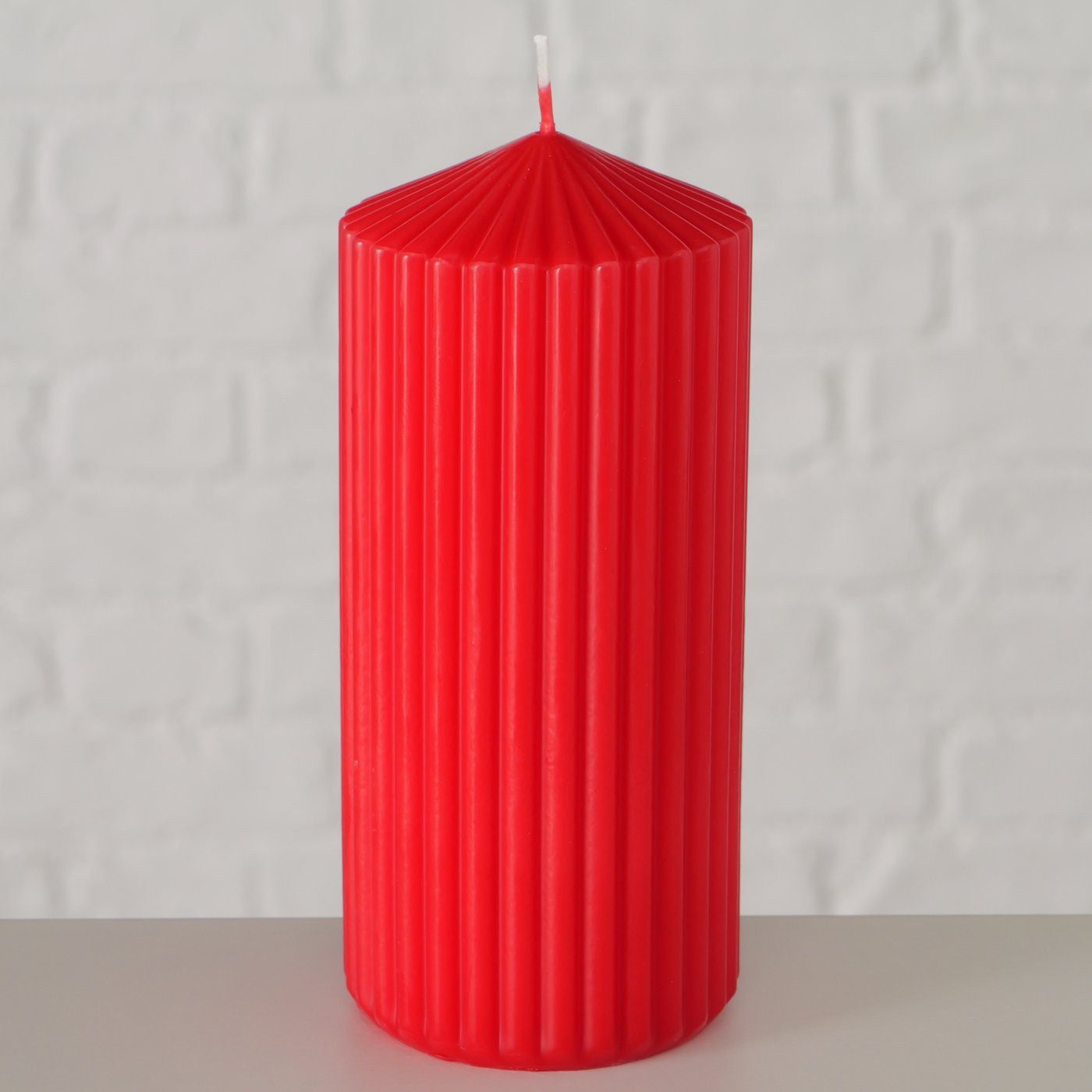 BOLTZE GRUPPE Stumpenkerze Boltze Stumpenkerze "Rillea", rot, 15x7cm, BOLTZE-2086729 (1-tlg)
