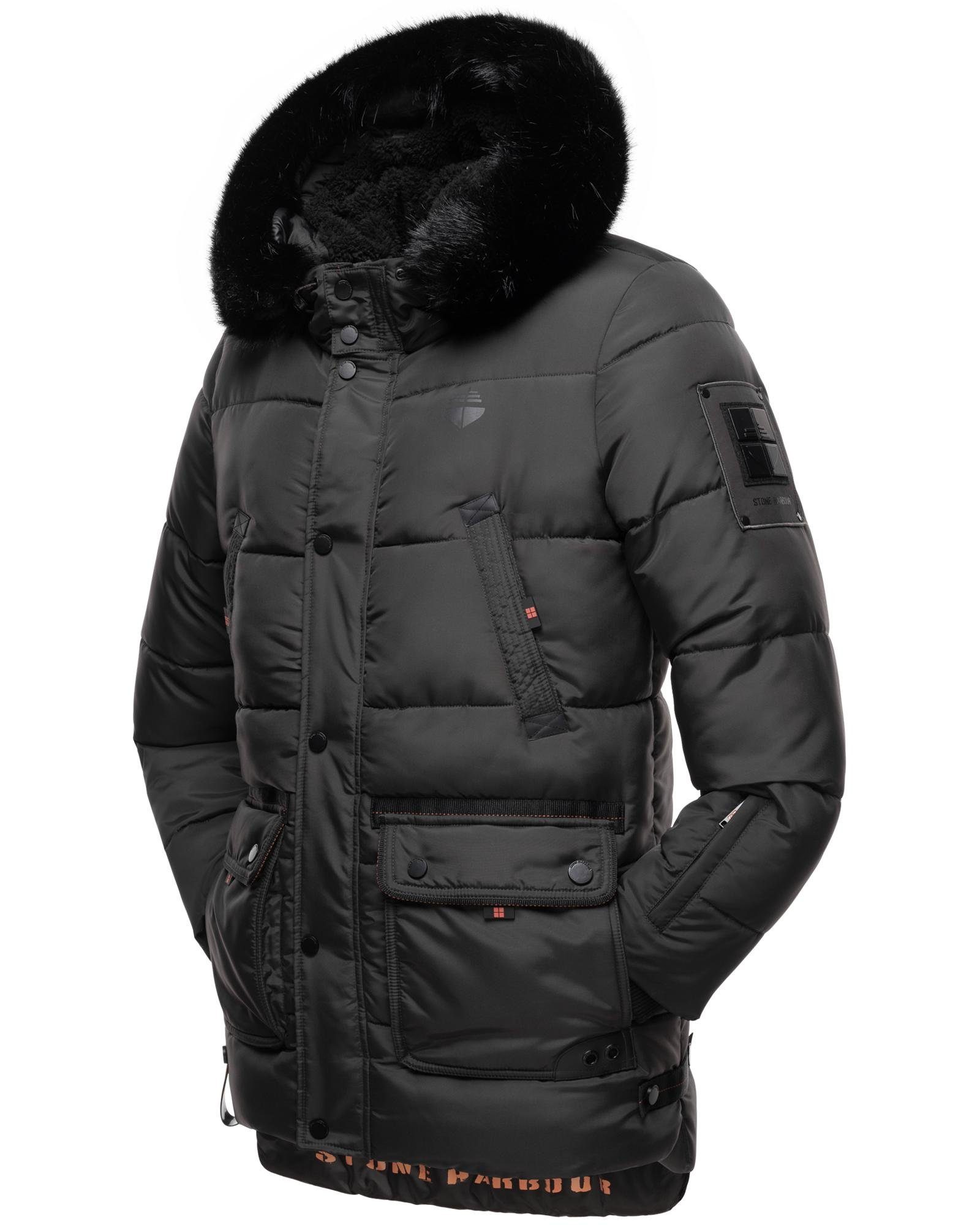 Stone Harbour Steppjacke Mironoo stylische Outdoorjacke mit großer Kapuze
