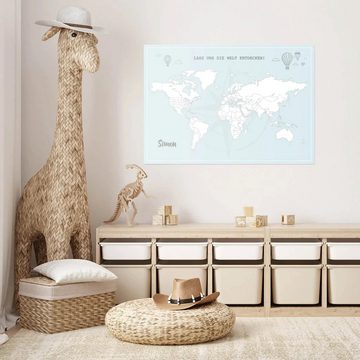 LANA KK Poster Weltkarte zum ausmalen, als Poster, Klebeposter oder Leinwandbild