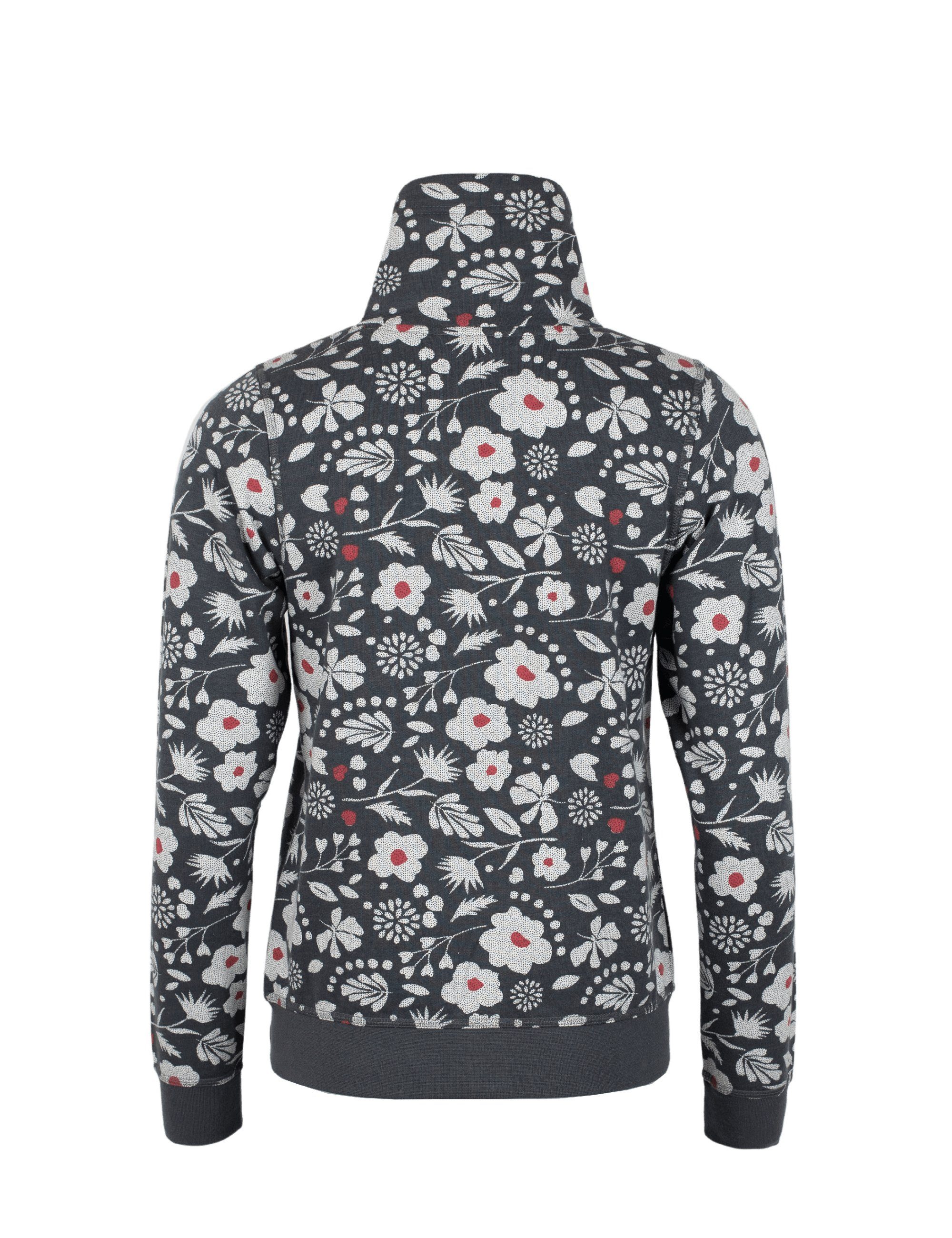 ROADSIGN australia Sweatjacke Flower (1-tlg) mit Design sportliches an Saumenden, den Rippbund Stehkragen