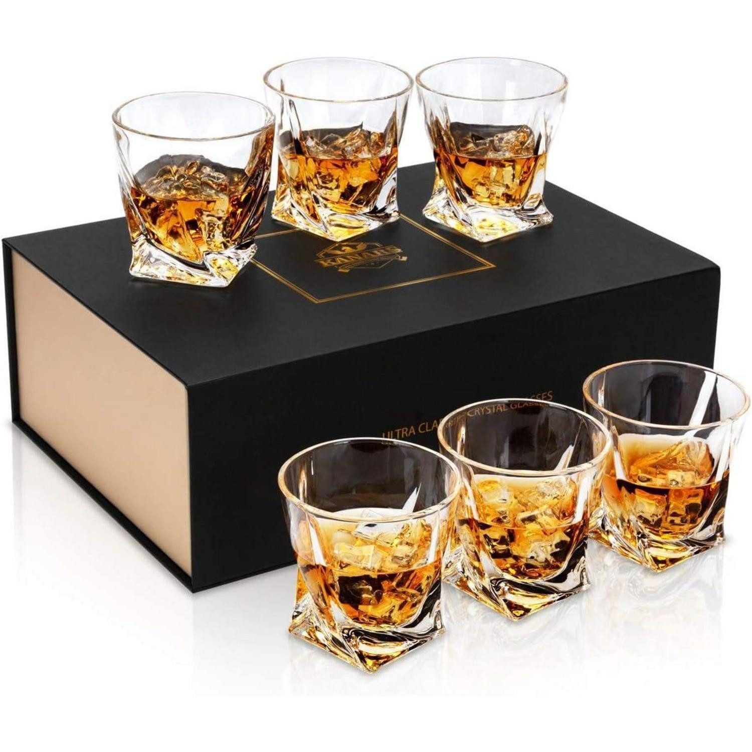 LuxusKollektion Whiskyglas Whiskey Gläser Set Kristall Whisky 6-teiliges 300ml Luxus Geschenk