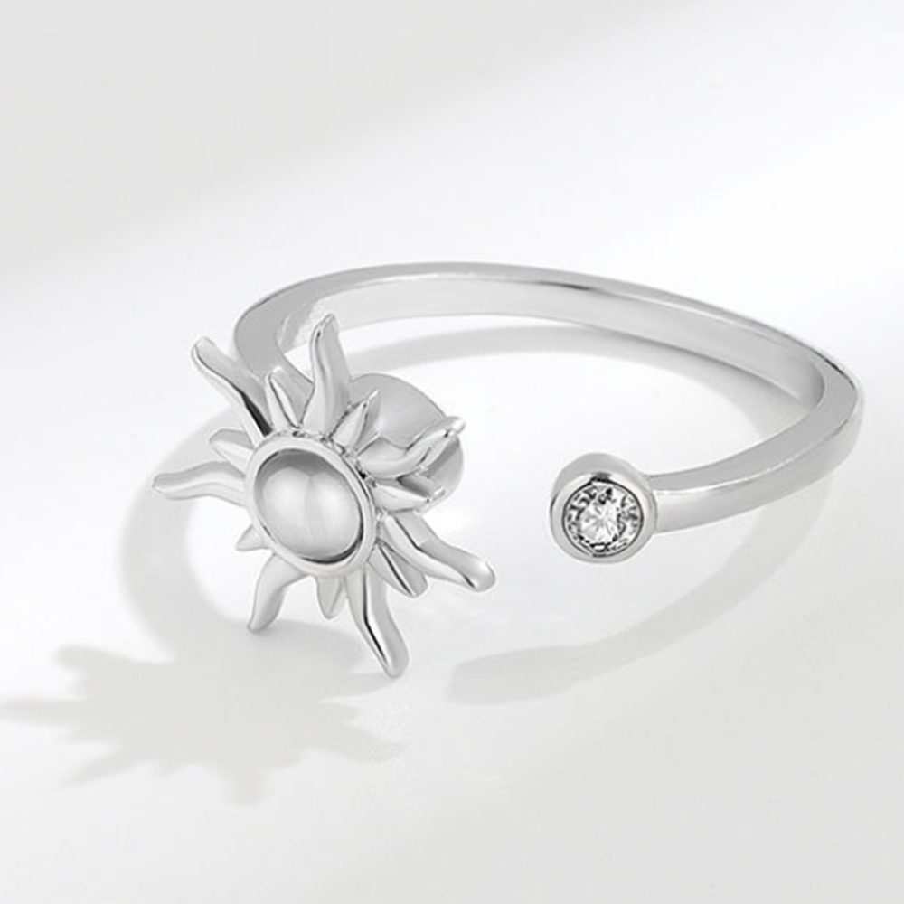 Silber Damen Anti gold Spinner Haiaveng Ring Verstellbar für Sterling Fingerring Ringe, 925 Offene Angst Stress