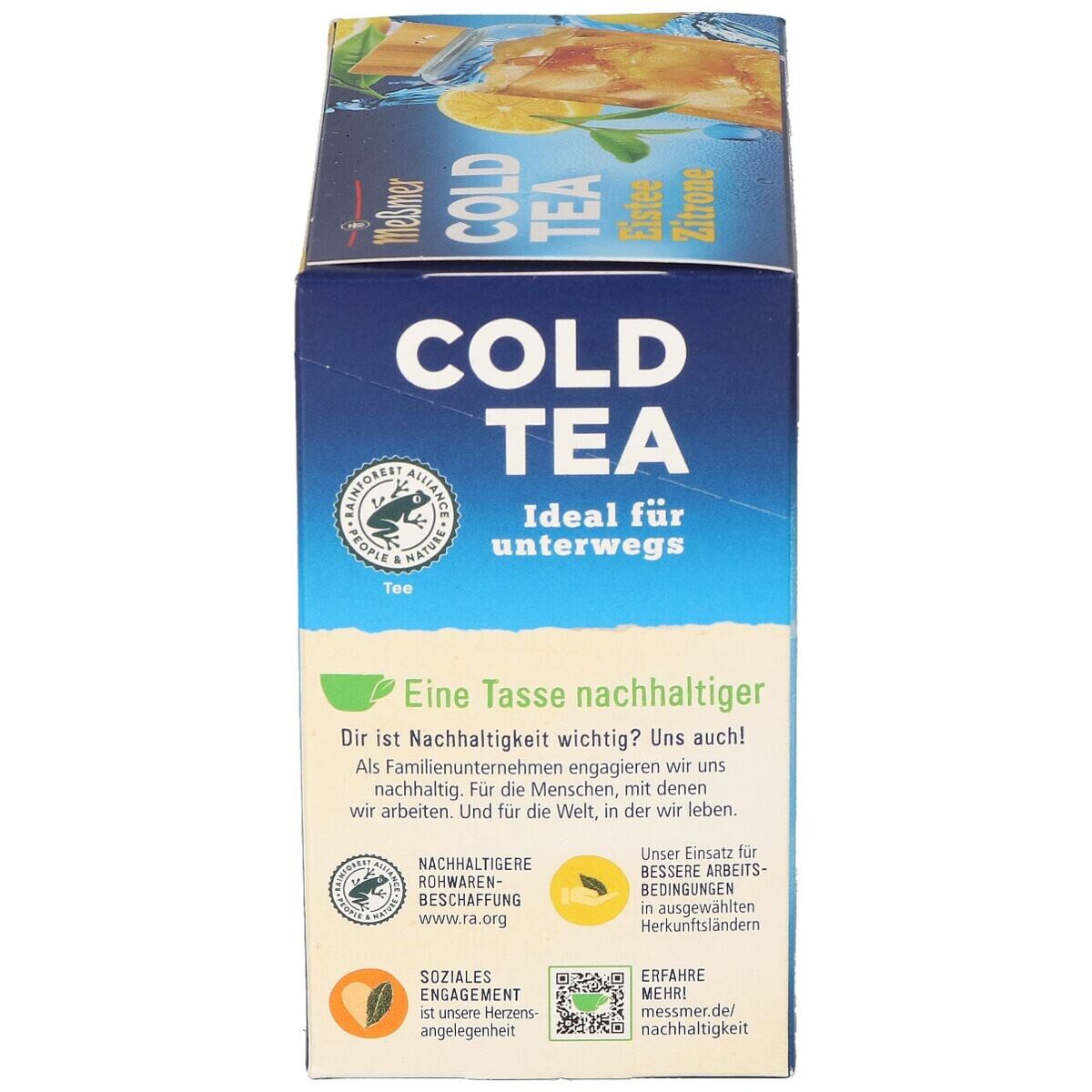 Meßmer Tee Cold Tea Zitrone, auf Schwarzteebasis, Beutelgröße in Kannenportion