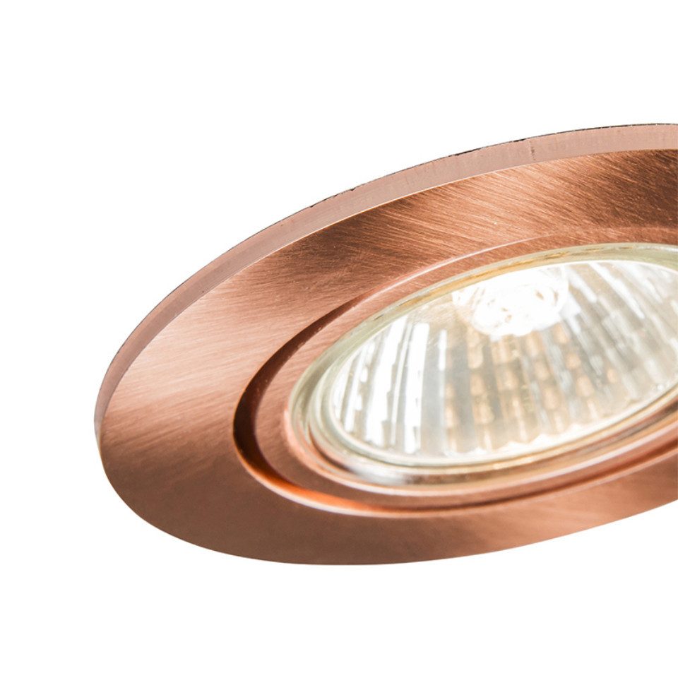Qazqa LED Einbaustrahler Cisco, LED wechselbar, GU10, Kupfer, Modern, Aluminium, 1-flammig
