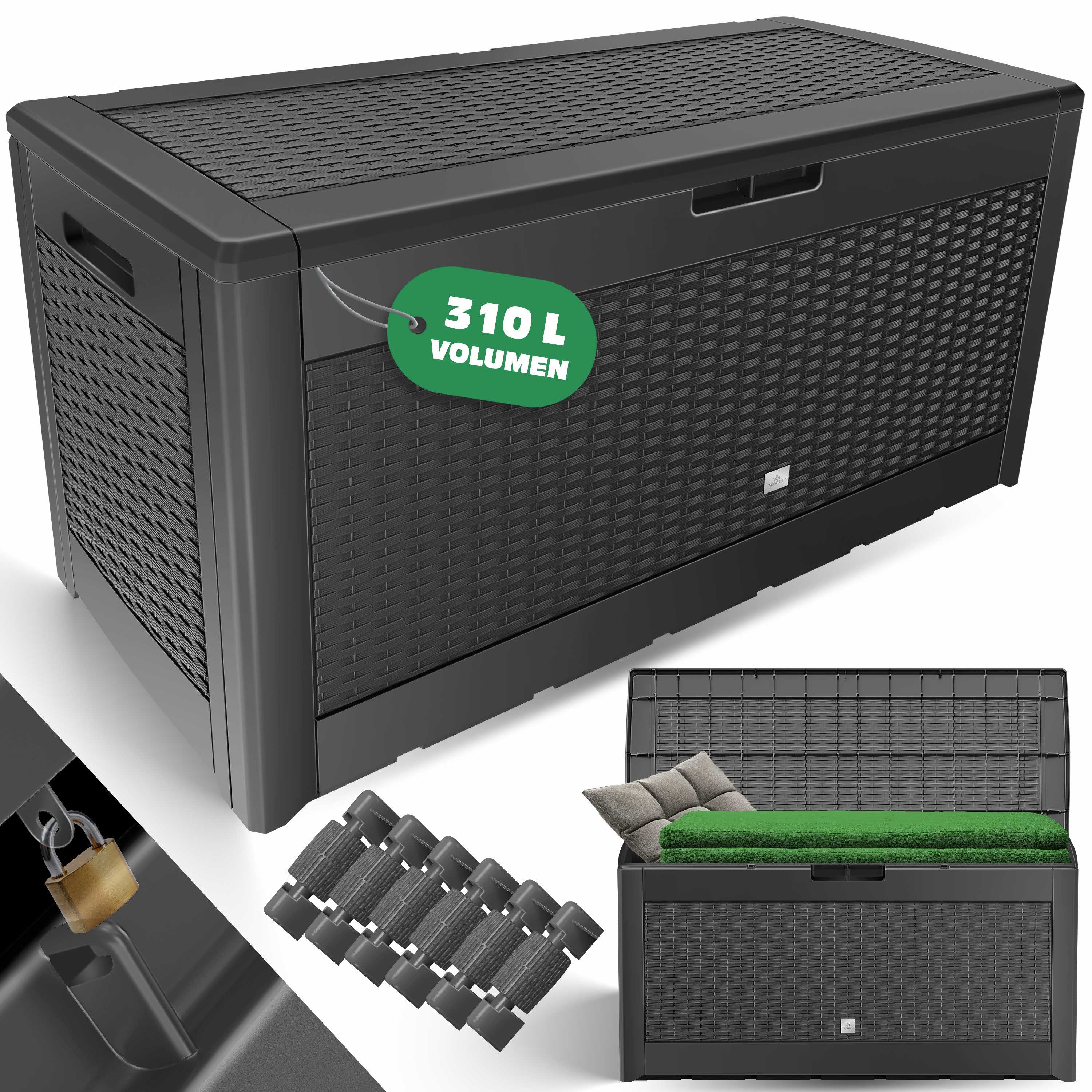 KESSER Aufbewahrungsbox, Auflagenbox Kissenbox 310 Liter mit Rollen klappba günstig online kaufen
