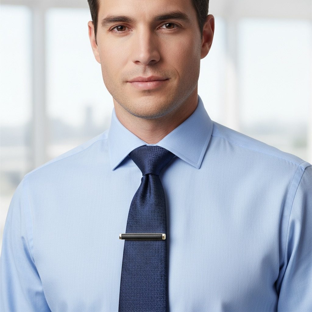 Karisma Krawattennadel Karisma Hochwertige Herren Edelstahl 316L Krawattennadel mit Carbon-, Composite/Krawattenklammer/Tie Clip Farbwahl KTC206 - Gold
