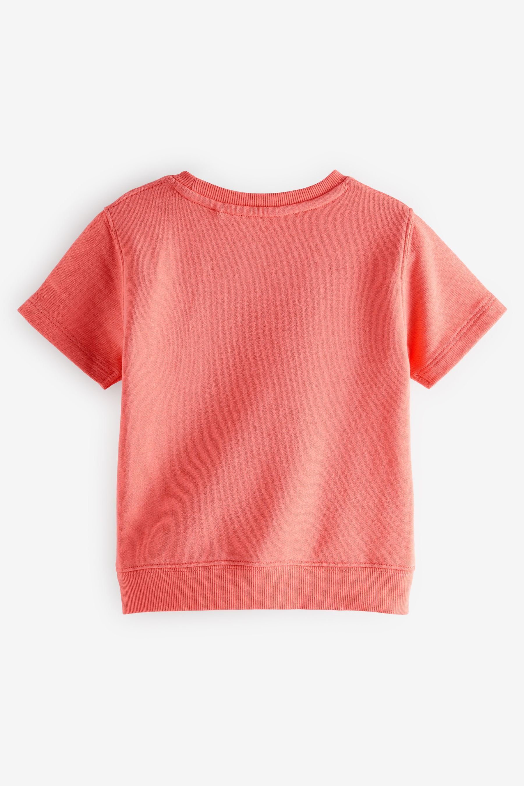 (2-tlg) T-Shirt Shorts und Shorts & Einfarbiges T-Shirt aus Set Next Red Coral