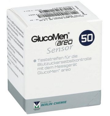 GlucoMen Blutzucker-Teststreifen GlucoMen areo Sensor Teststreifen, Spar-Set 50-St., Diabeteskontrolle