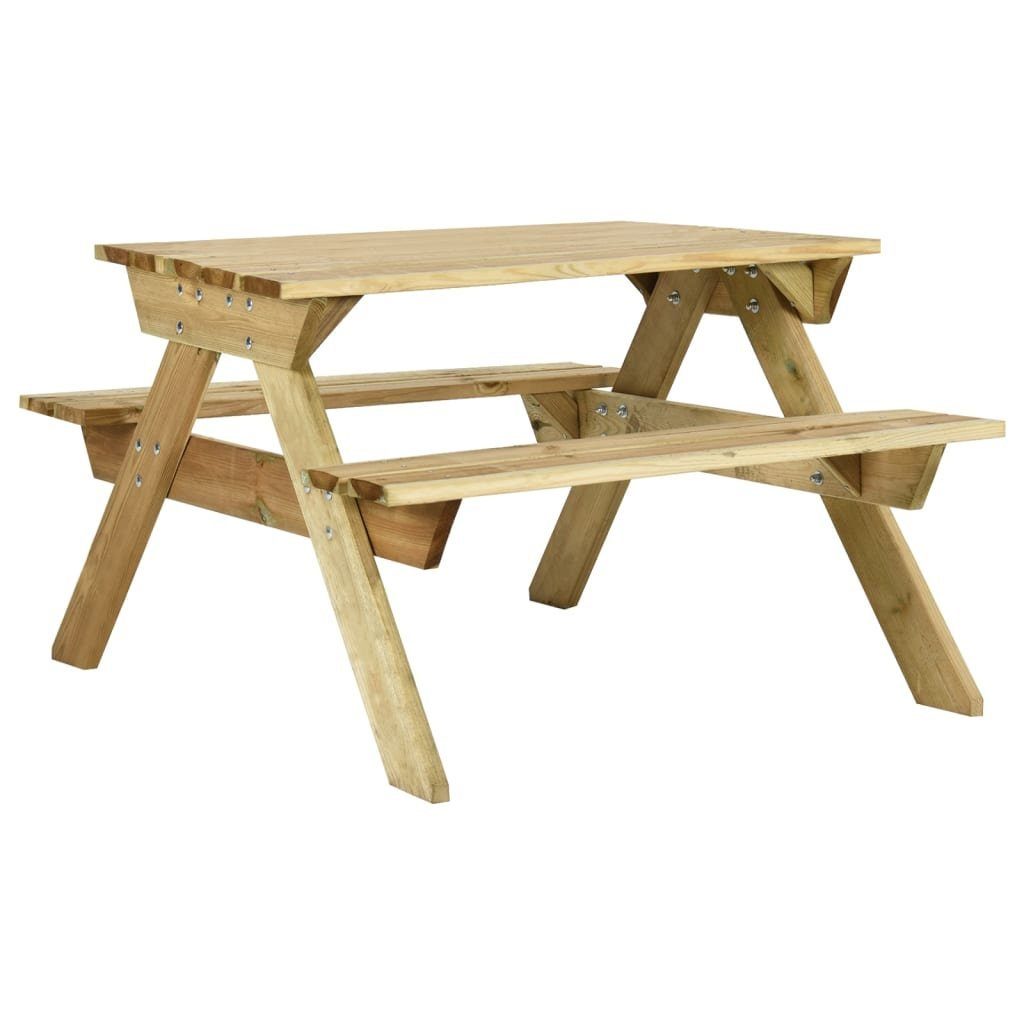 furnicato Gartentisch Picknicktisch mit Bänken 110x123x73 cm Kiefernholz Imprägniert | Tische