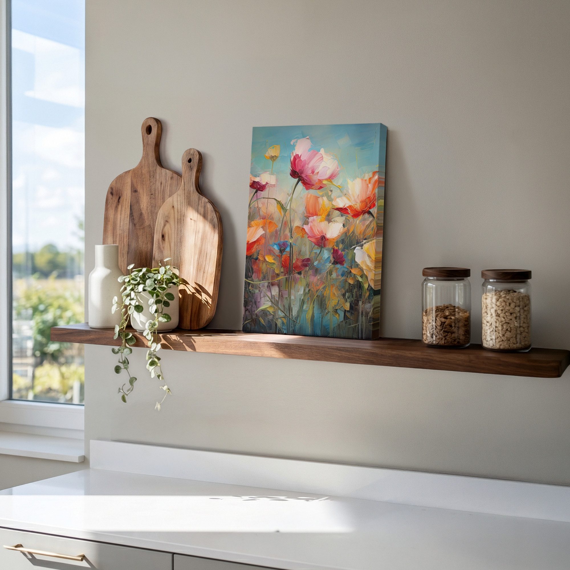 OneMillionCanvasses® Leinwandbild Blumen - Aquarell - Kunst - Botanisch - Natur, Fotodruck (1 St), Leinwand Canvas Wandbild, Wanddekoration 20x30 cm – Bild 5 von 5