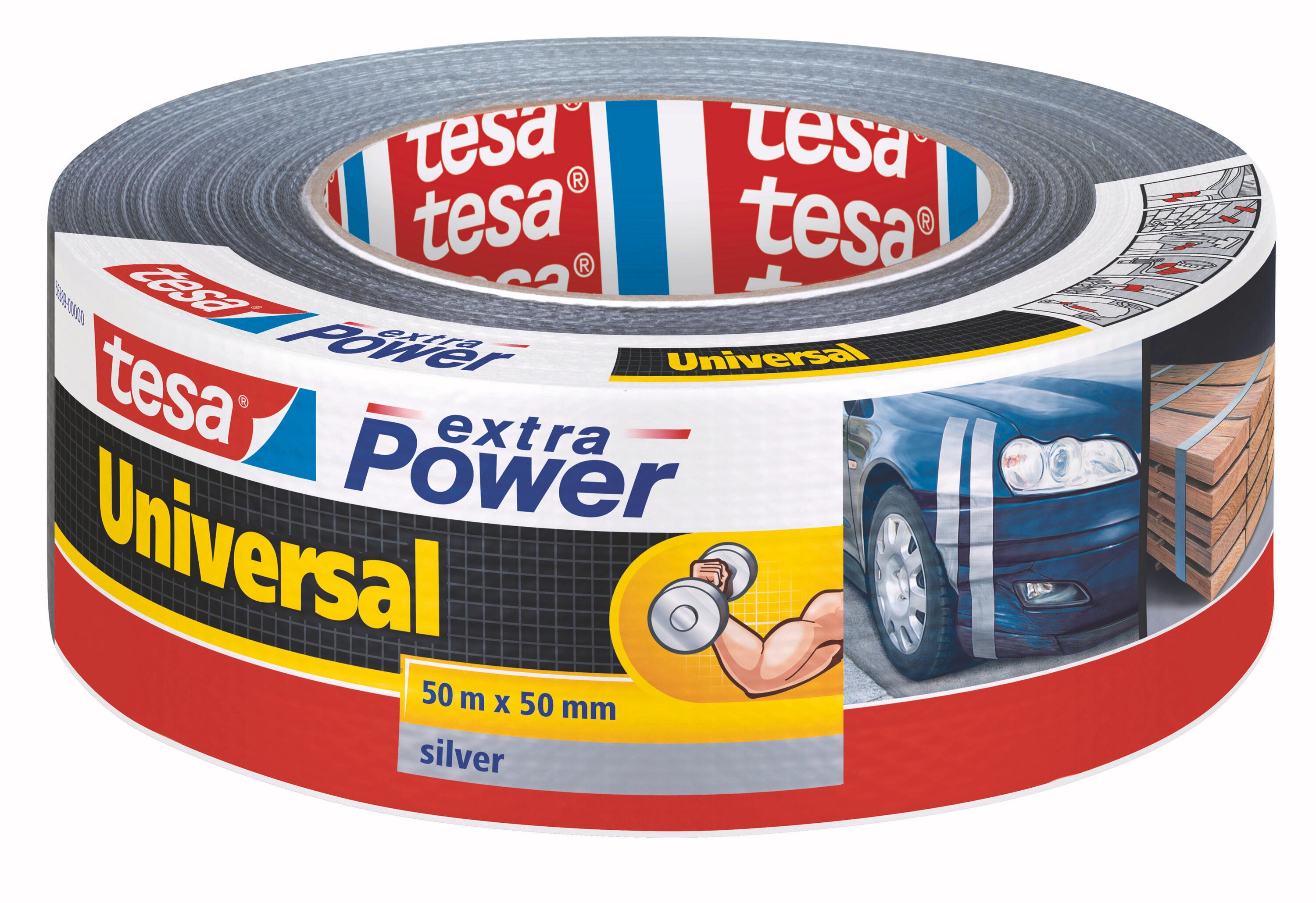 tesa Klebeband (Packung, 1-St) Gewebeband ideal zum Reparieren, Abdichten & Befestigen - grau