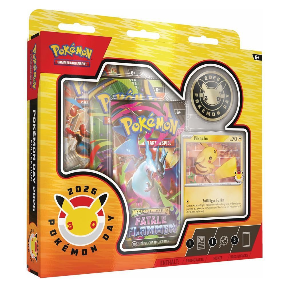 POKÉMON Sammelkarte Pokemon Day 2026 Kollektion Pokemon 3 Booster-Packs deutsch