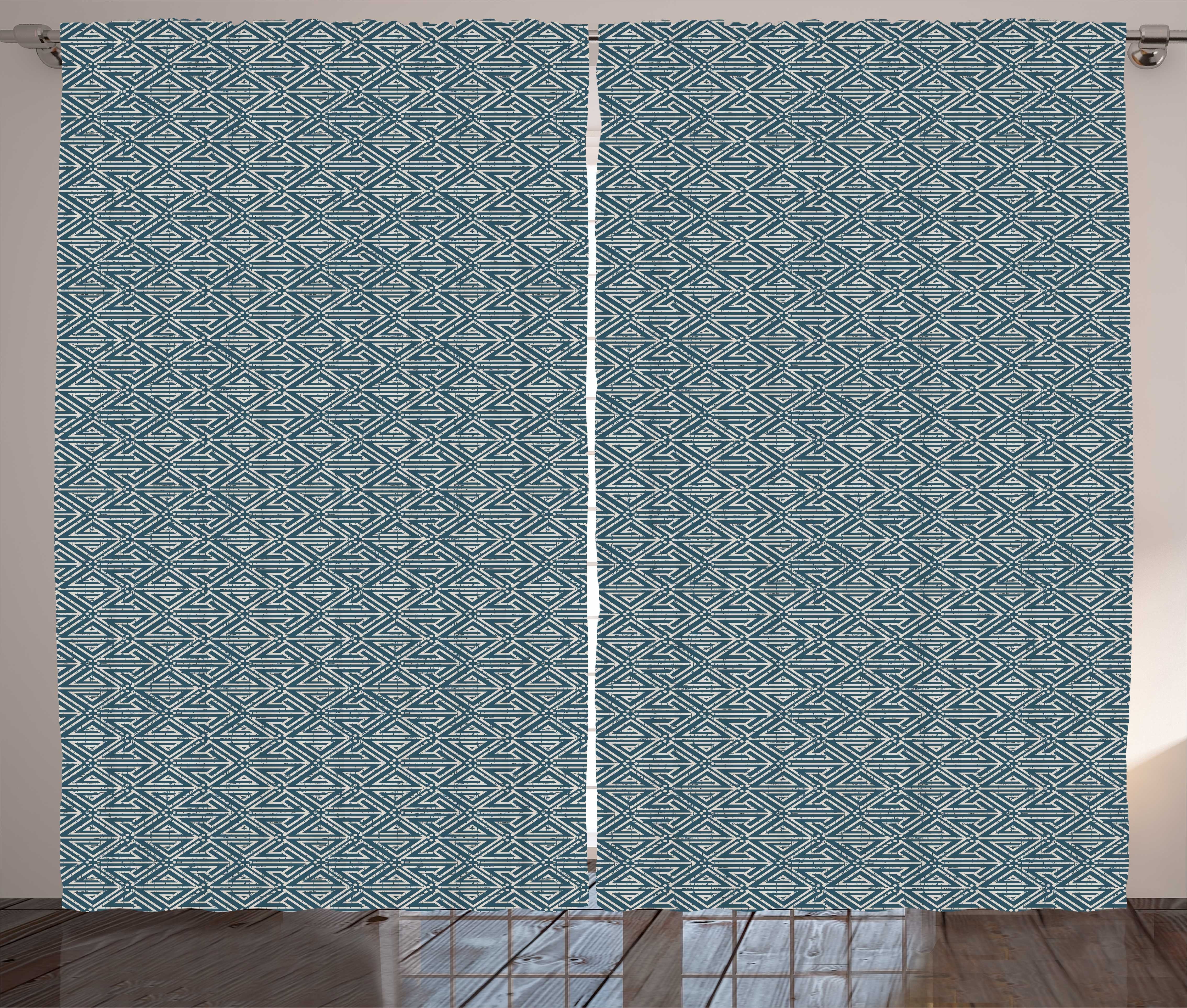 Gardine Schlafzimmer Kräuselband Vorhang mit Schlaufen und Haken, Abakuhaus, Jahrgang Pfeil Motive mit Linien