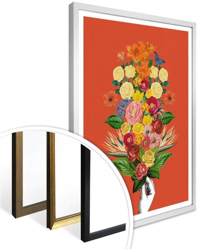 Schriftzug St) Rot, Botanical (1 Wall-Art Poster