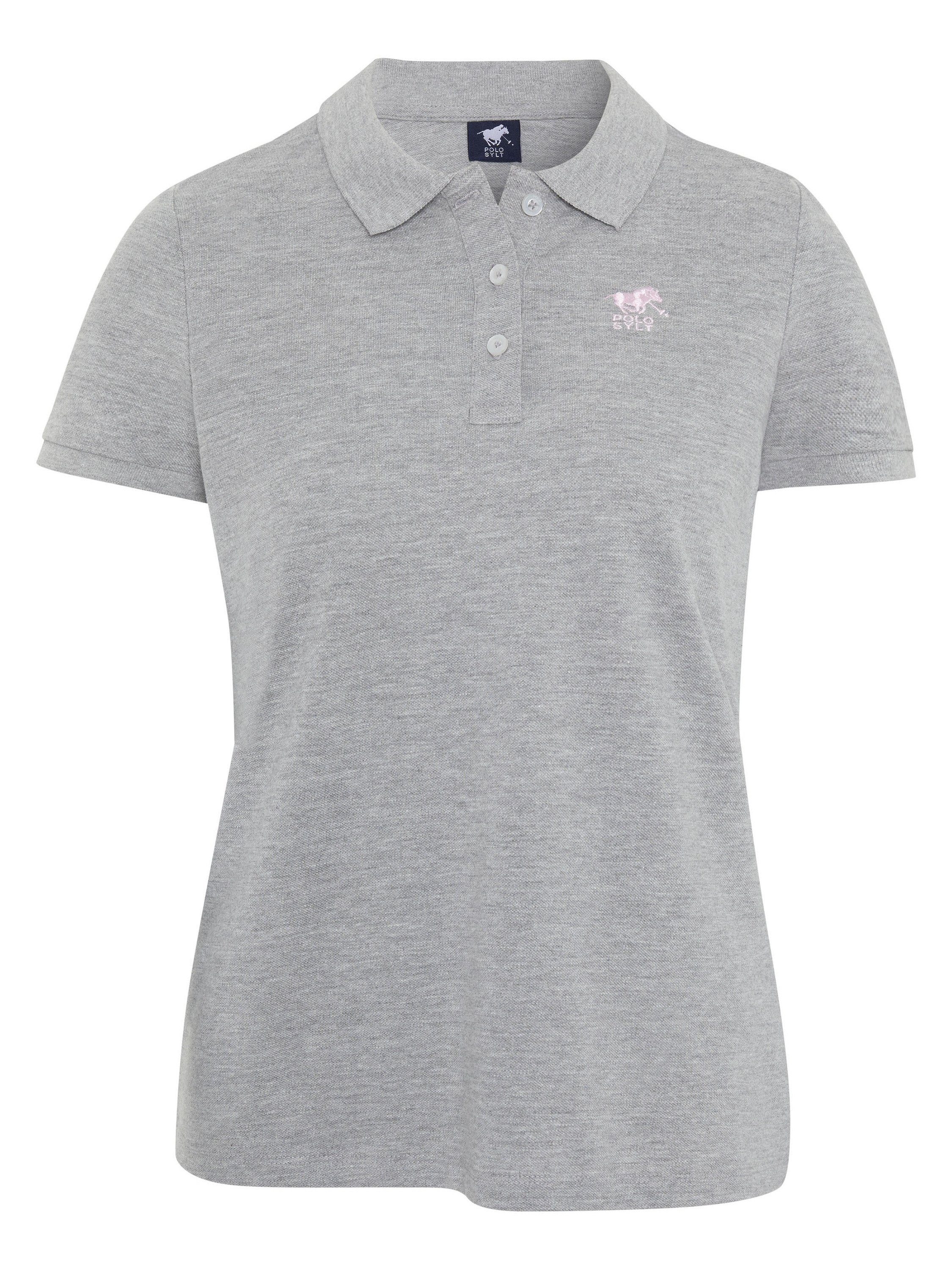 Polo Sylt Poloshirt mit Label-Stickerei Neutr. Gray