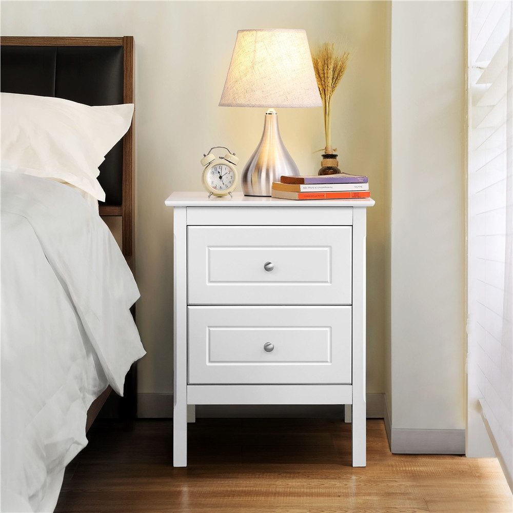 Yaheetech Nachttisch 48 × 40 × 61 cm (1-St), Beistelltisch mit 2 Schubladen für Schlafzimmer/Wohnzimmer