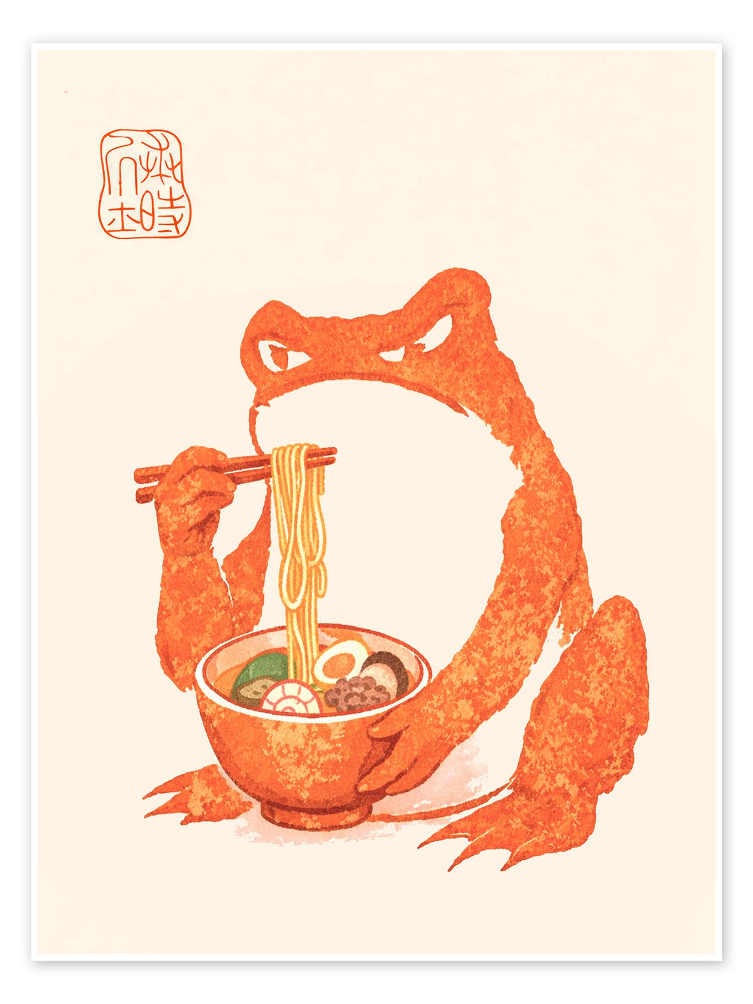 Posterlounge Wandbild Meika Gafu - Ramen Frog, Matsumoto Hoji, erhältlich als Poster, Leinwandbild, Wandsticker oder Acrylglasbild
