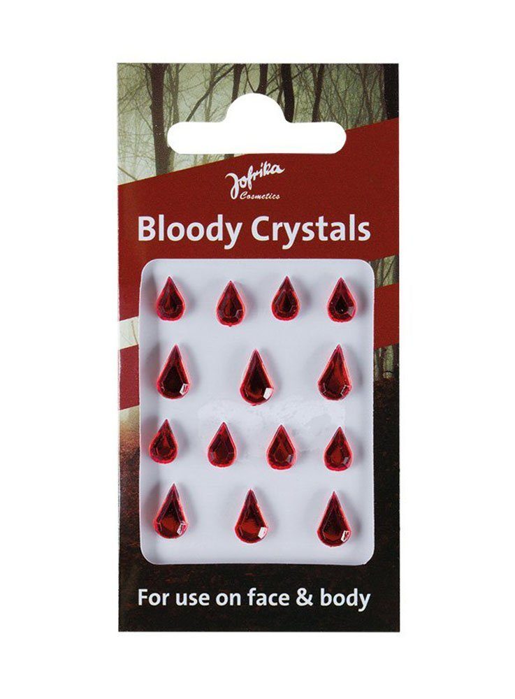 Rubie´s Theaterschminke Glitzertränen fürs Gesicht rot, Selbstklebende Strasssteine in Tränenform