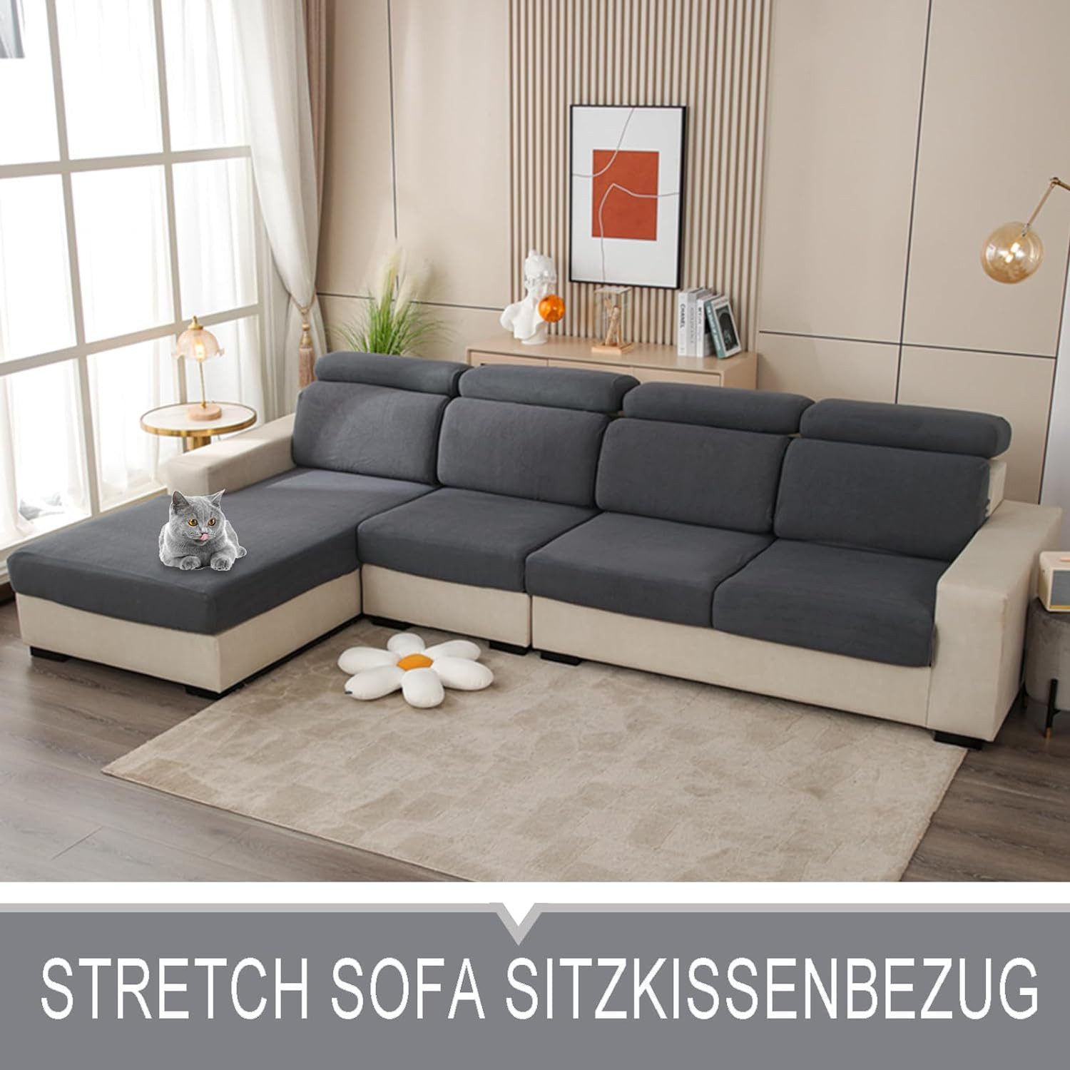 Coonoor Sofahusse Sofa Sitzkissenbezug Stretch Sitzkissenschutz günstig online kaufen