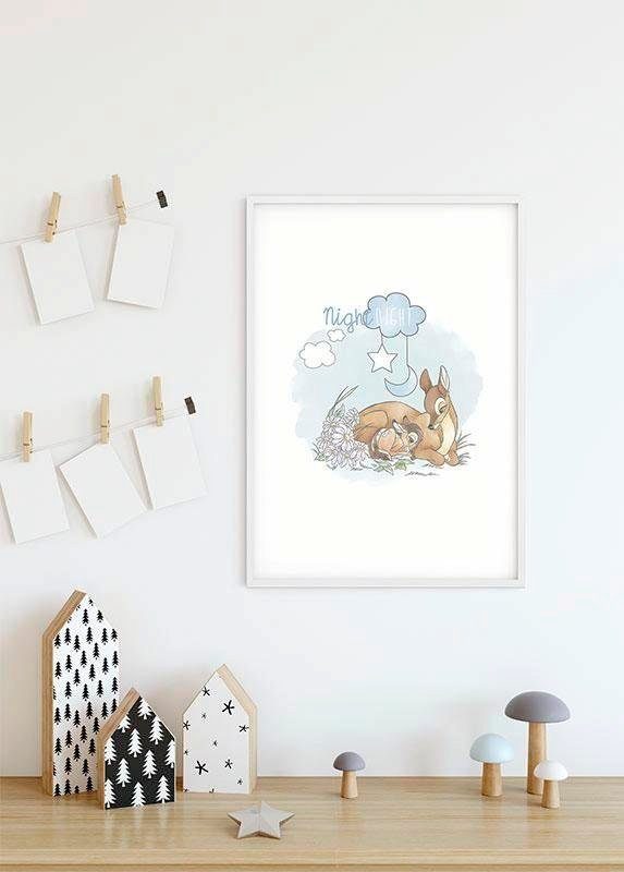 Komar Poster Bambi Schlafzimmer, (1 St), Wohnzimmer Night, Good Kinderzimmer, Disney