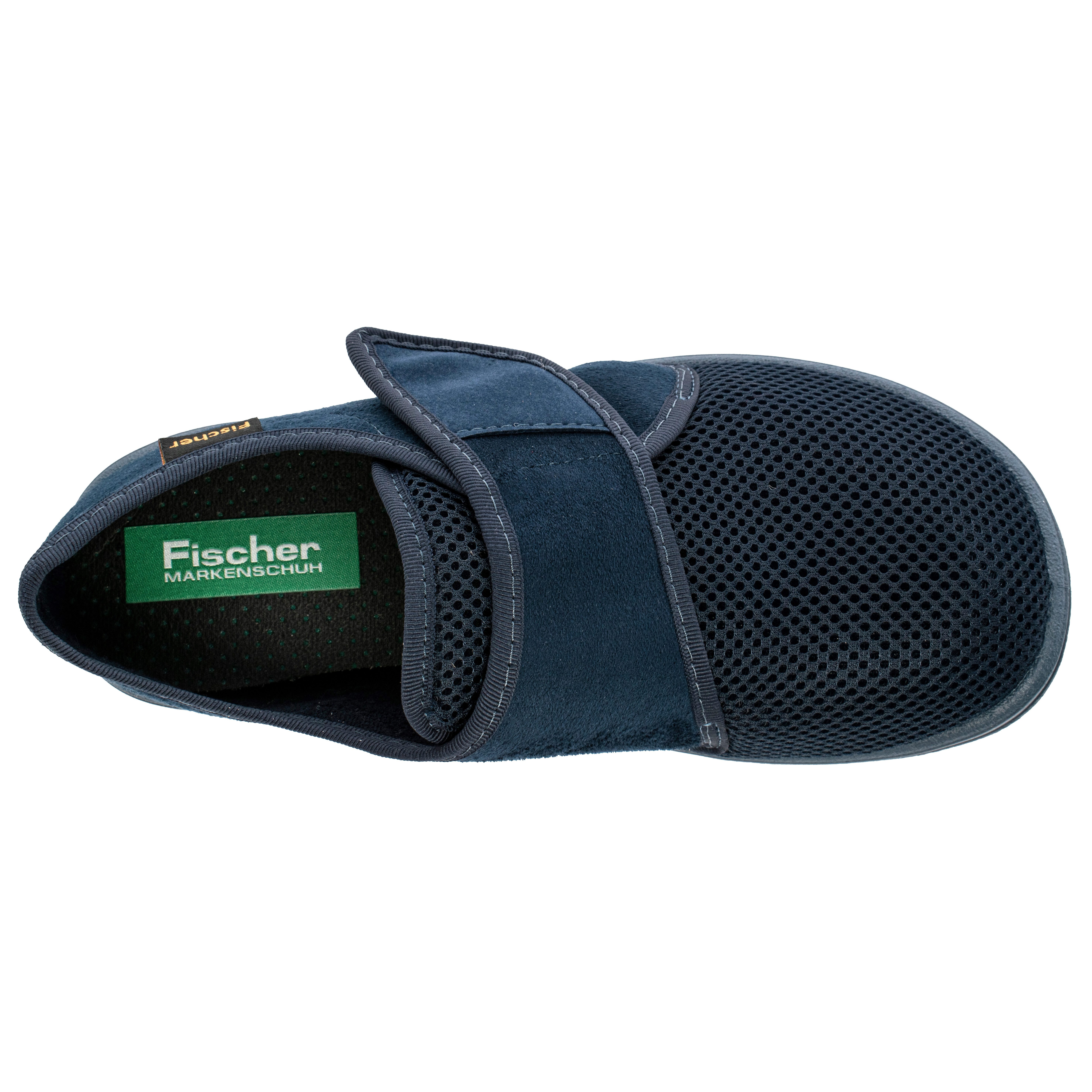 Fischer-Markenschuh Bad Wiessee Hausschuh aus Mesh/Velour, Frotteefutter, Einlegesohle herausnehmbar, Weite L
