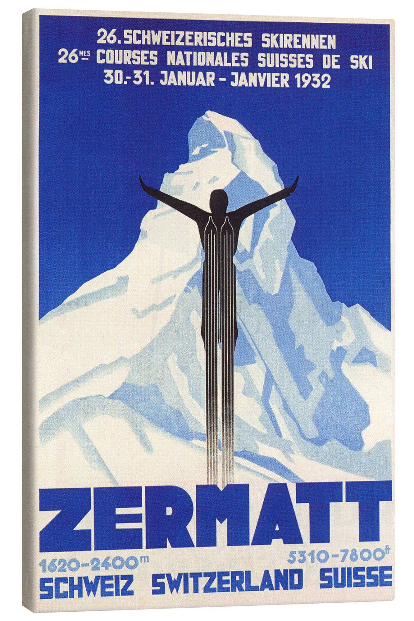 Leinwandbild Vintage Ski Collection