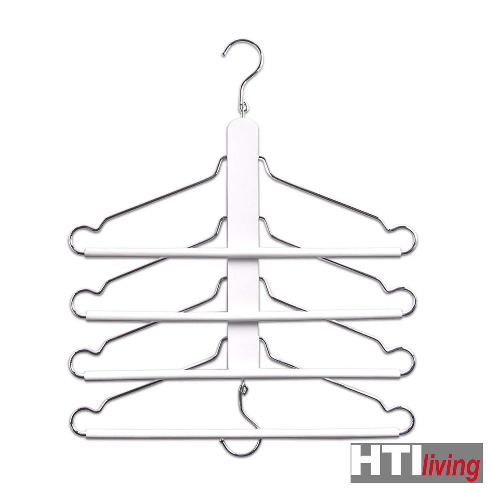Weiß verchromt Kleiderbügel Buche-Metall Mehrfach-Kleiderbügel HTI-Living