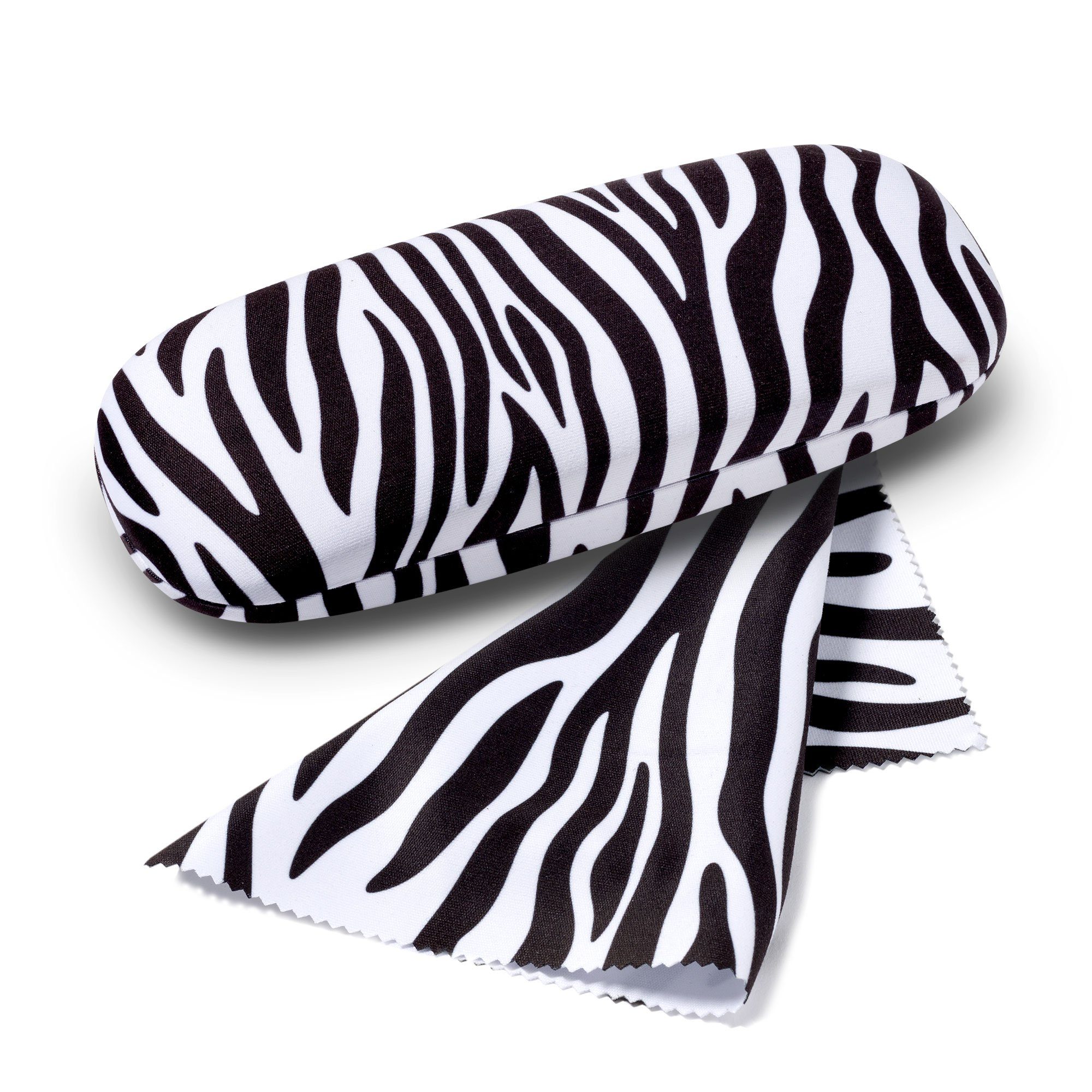 FEFI Brillenetui "Animal Print Zebra" - Hardcase, mit passendem Mikrofasertuch