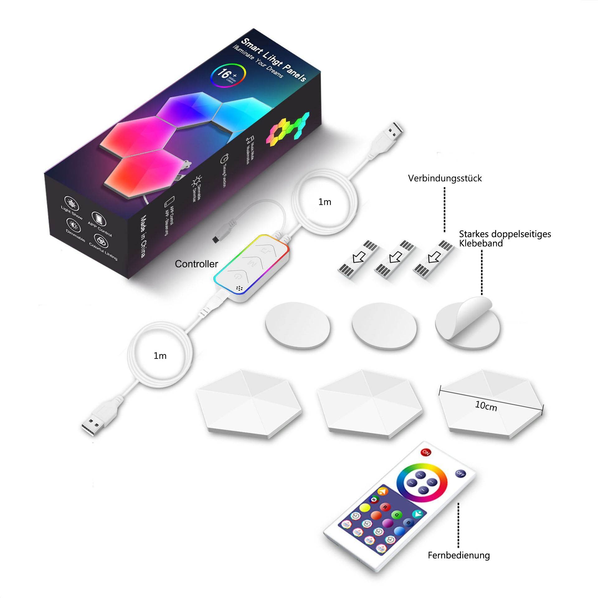 LED dreieckige Quanten lampe RGB Wand lampe Smart Pickup Rhythmus