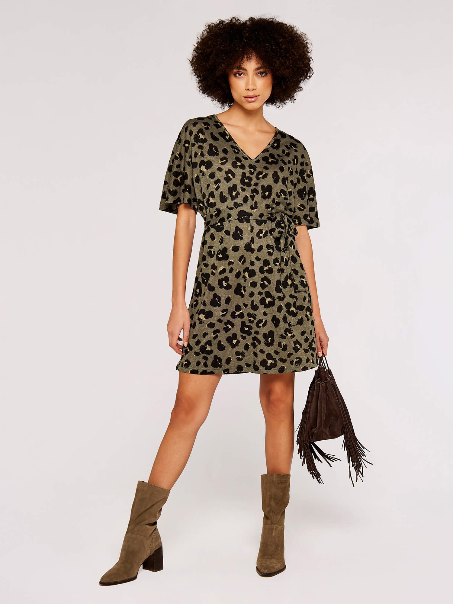 Apricot Minikleid Animalprint-Minikleid (2-tlg) mit Bindegürtel günstig online kaufen