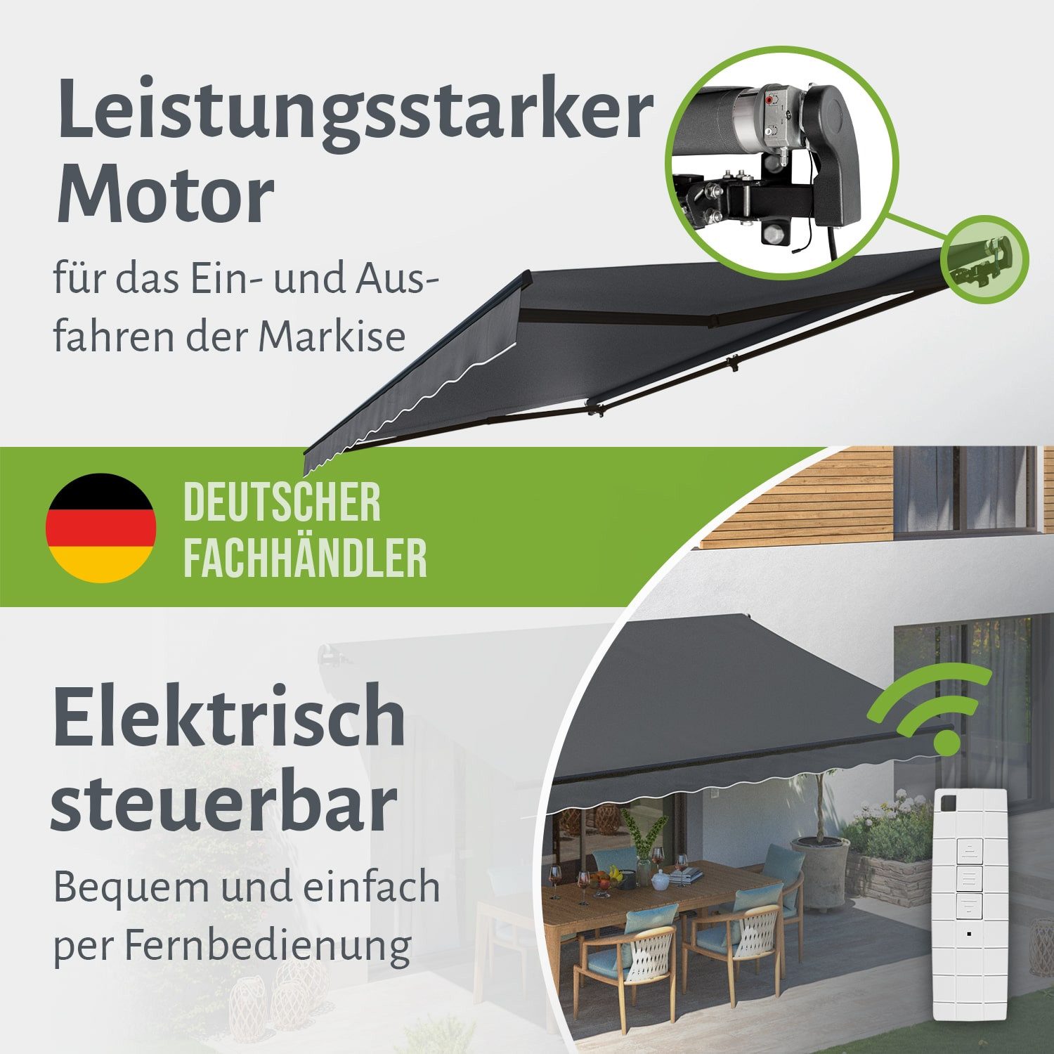 empasa Gelenkarmmarkise "START PLUS" elektronische Markise für Balkon & Terrasse, mit Fernbedienung – Bild 4 von 5
