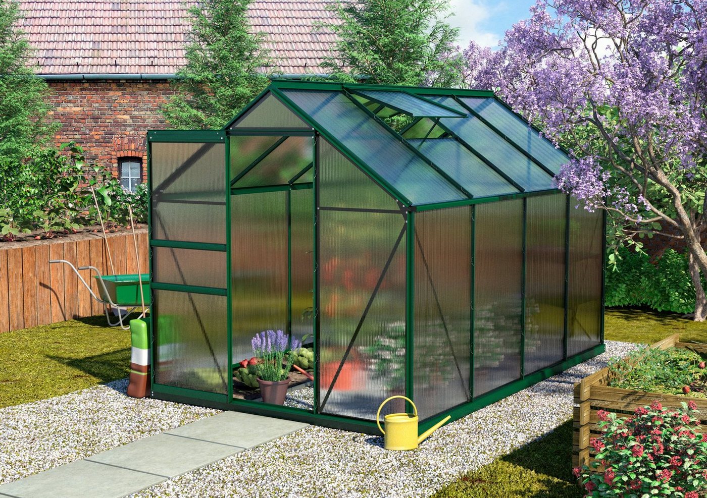 Vitavia Gewächshaus Calypso 5800, BxTxH: 192 x 302 x 197 cm, 4 mm Wandstärke grün | Rabatt: 30% Vitavia Gewächshaus Calypso 5800, BxTxH: 192 x 302 x 197 cm, 4 mm Wandstärke grün | Rabatt: 30%