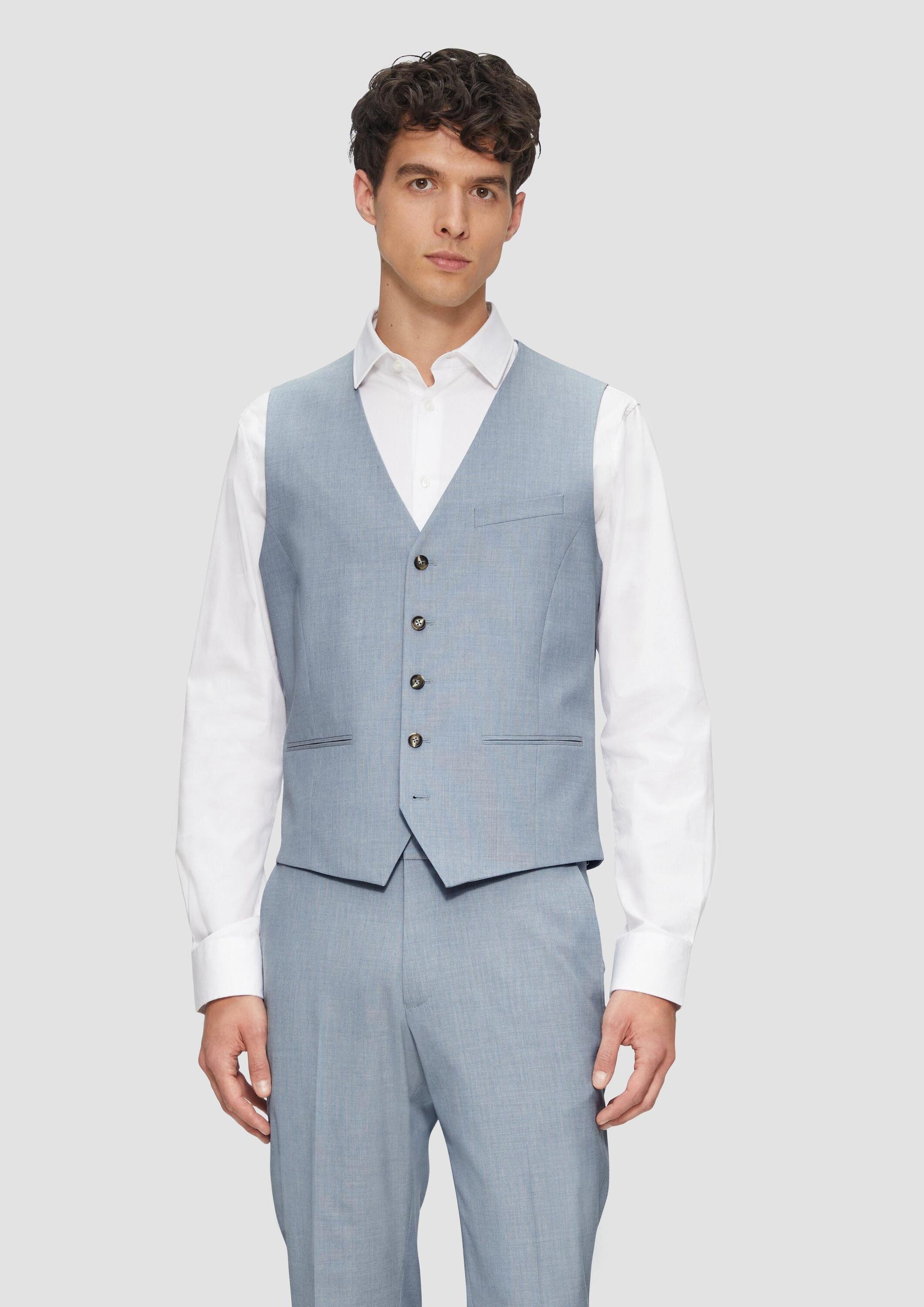 s.Oliver Jackenblazer Indoor-Weste S.OPURE s.O Pure: Anzug-Weste mit feiner Webstruktur