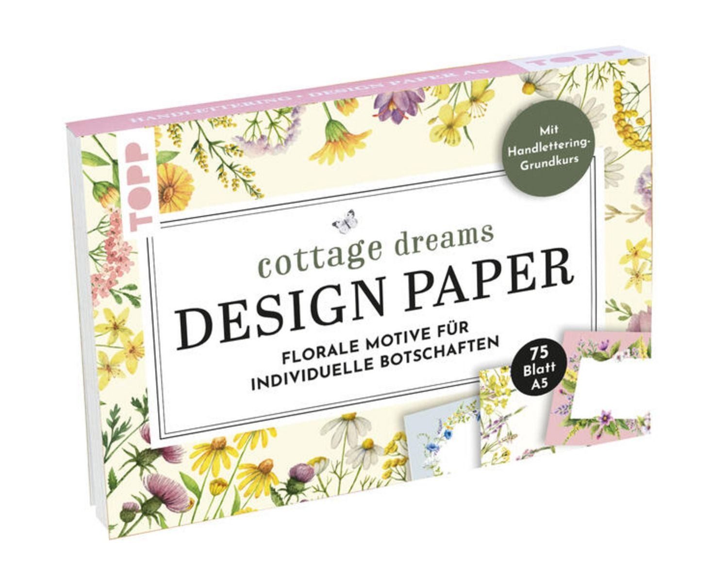 Briefpapier Handlettering Design Paper Block Cottage Dreams A5
