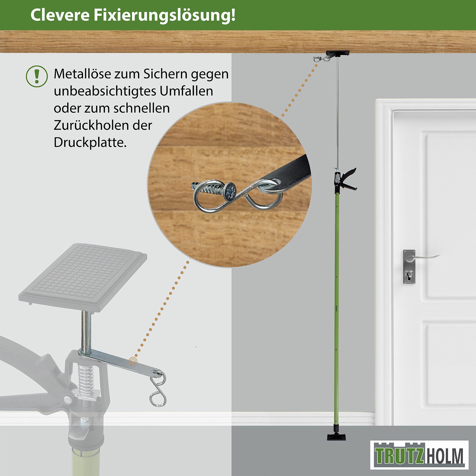 TRUTZHOLM Montageklemme 4x Deckenstütze Einhandstütze Montagestütze Teleskopstütze 115-290cm, B: 13 cm, L: 290 cm, (Spar-Set, 4-tlg., 4er Set), materialschonend – Bild 5 von 5