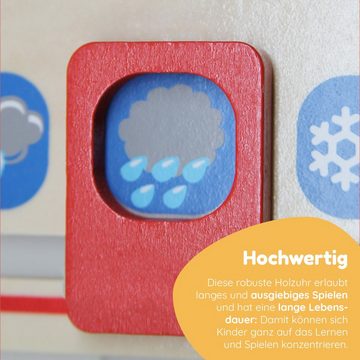 Tooky Toy Lernspielzeug Holz Jahresuhr Lernuhr - Kinderuhr ab 36 Monaten ca. 30 x 30 x 5 cm