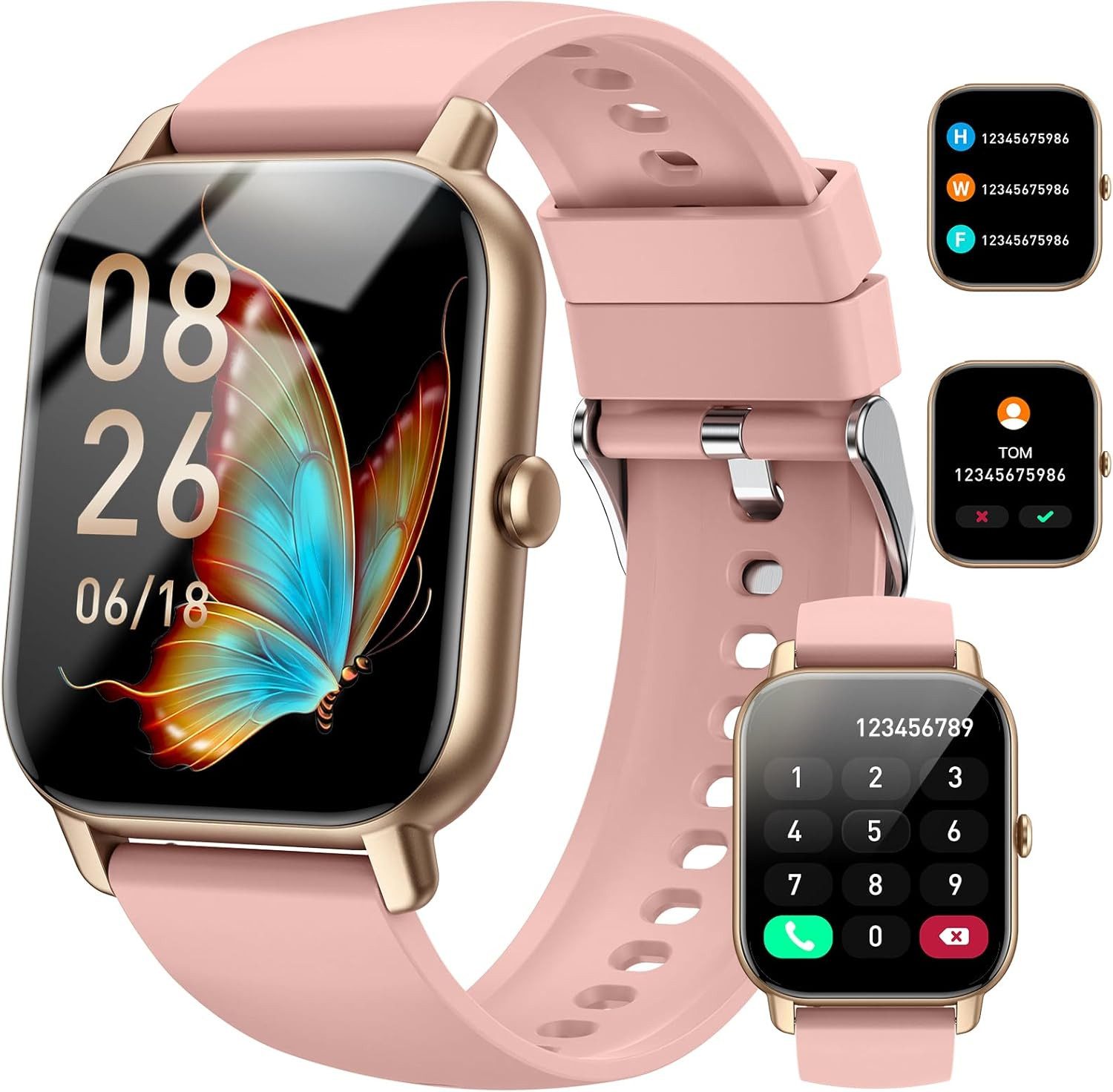 Smartwatch,Fitness Tracker uhr für Damen Herren mit Telefonfunktion Watch