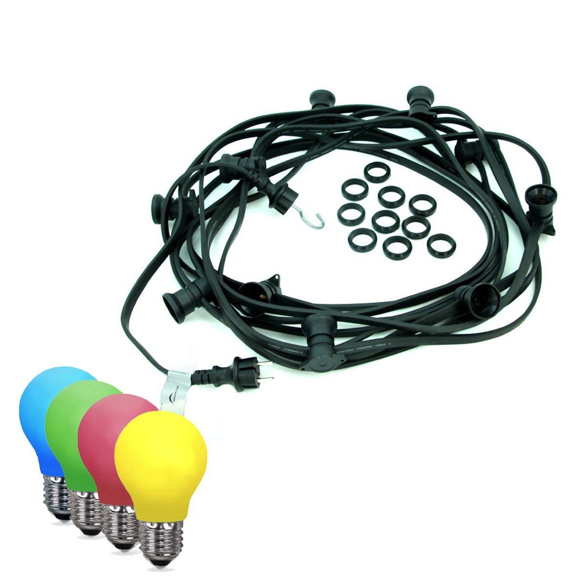 SATISFIRE Lichterkette »ILLULichterkette BLACKY 30m 30 x E27 IP44
