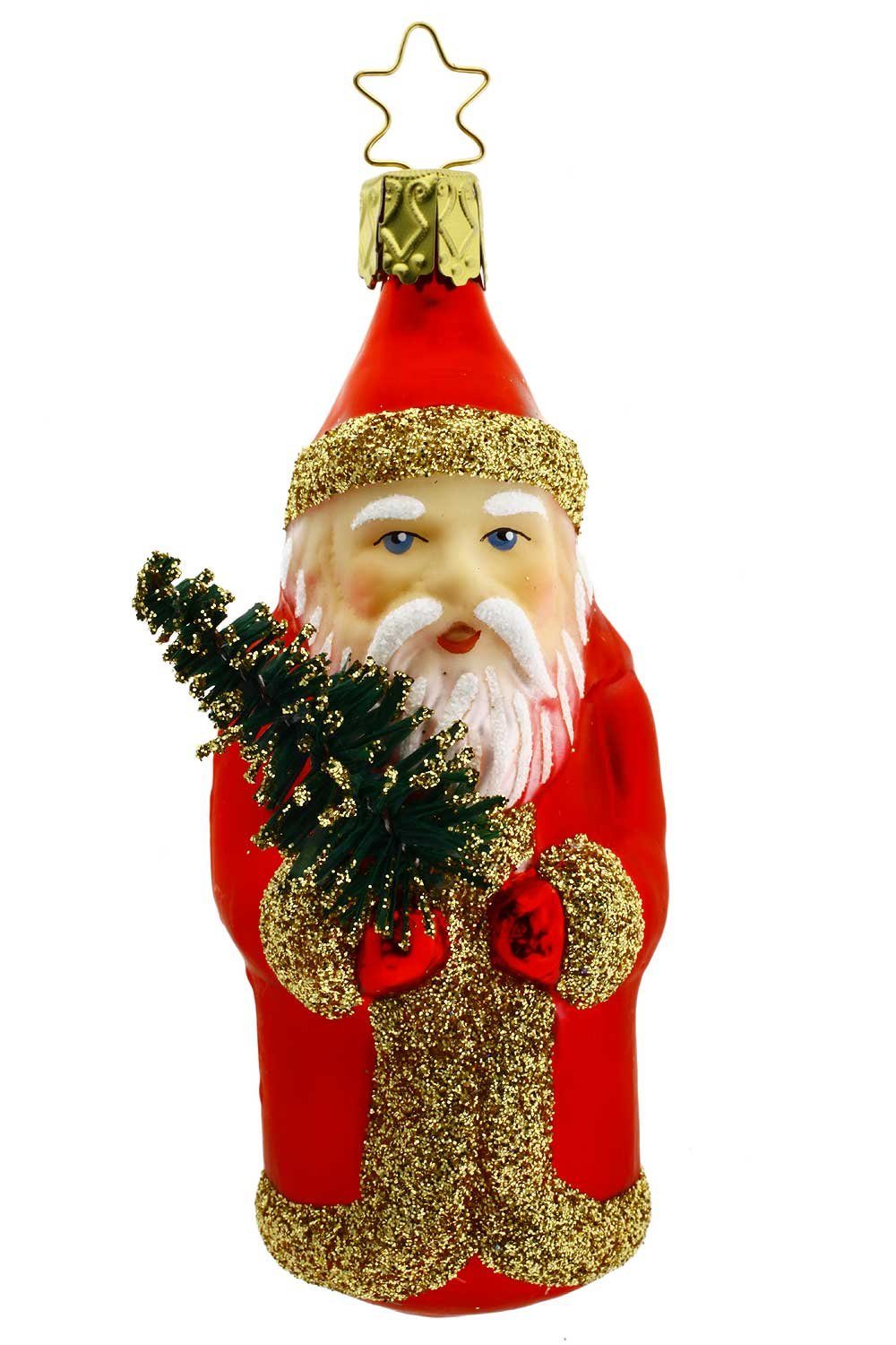 Hamburger Weihnachtskontor Christbaumschmuck Santa! mit Weihnachtsbaum, Inge-Glas® Manufaktur - Dekohänger - mundgeblasen - handdekoriert