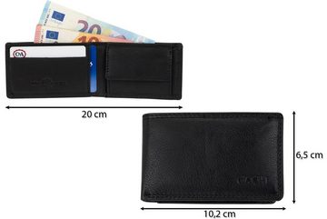 CA$H Mini Geldbörse Slim Wallet, kleines Herren Portemonnaie aus weichem Leder